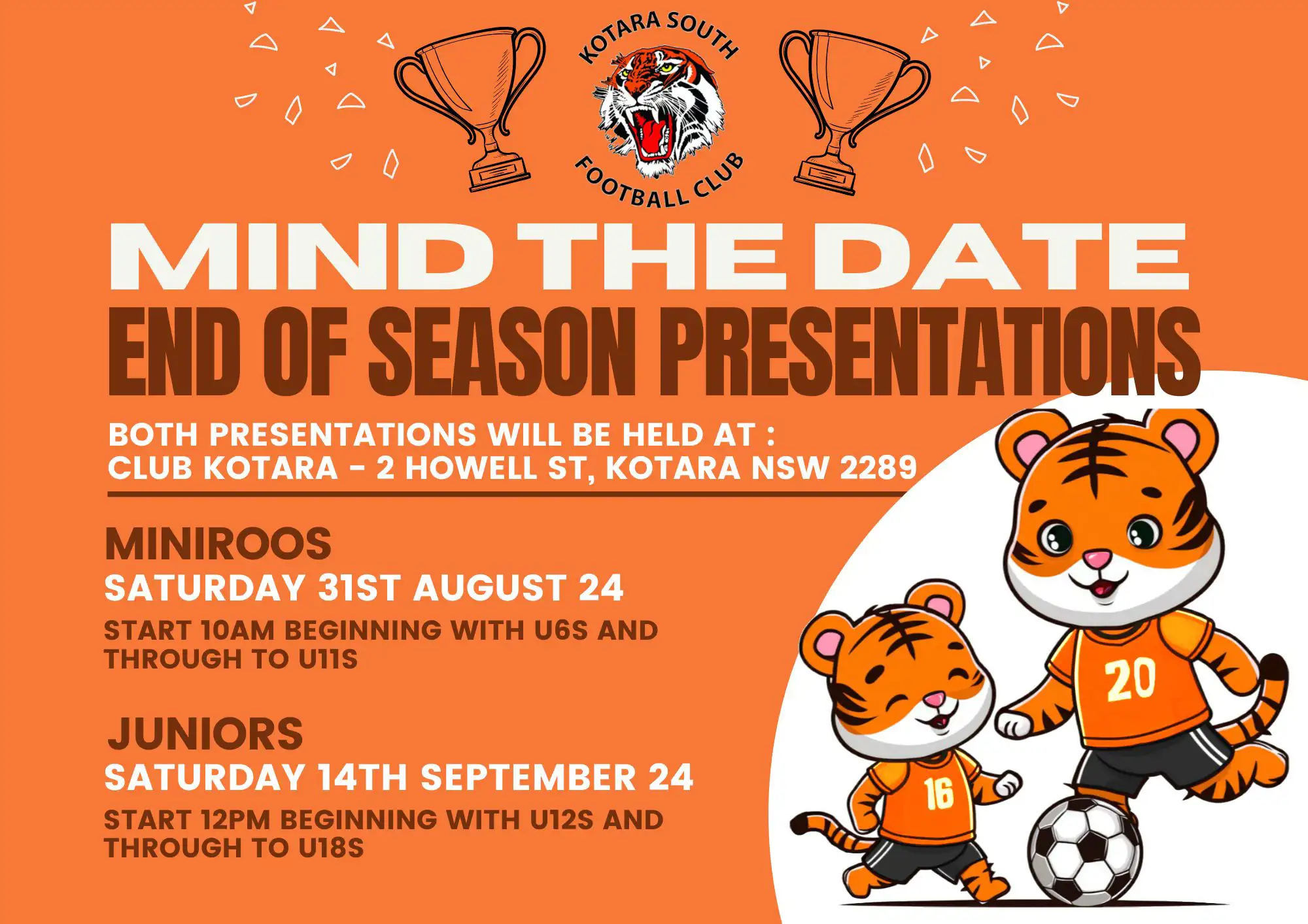 END OF SEASON PRESENTATIONS - MIND THE DATE